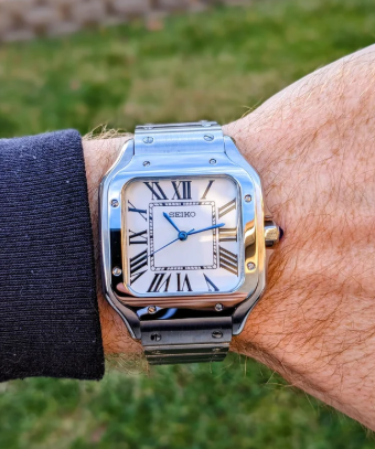 Santos Seiko Mod White Dial by Waqtic