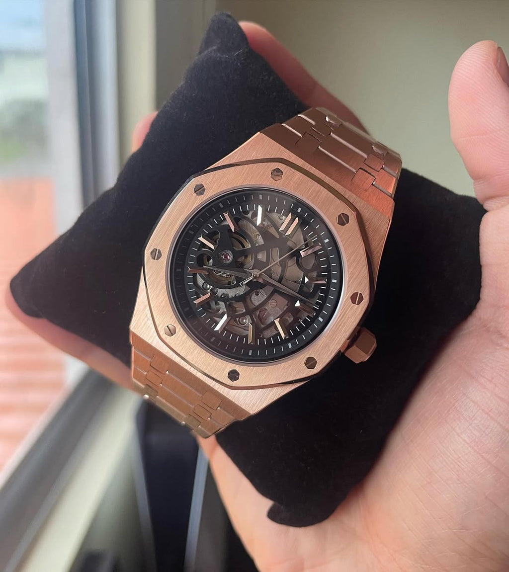 Royal Oak Mod - SKELETON ROSE - BLACK
