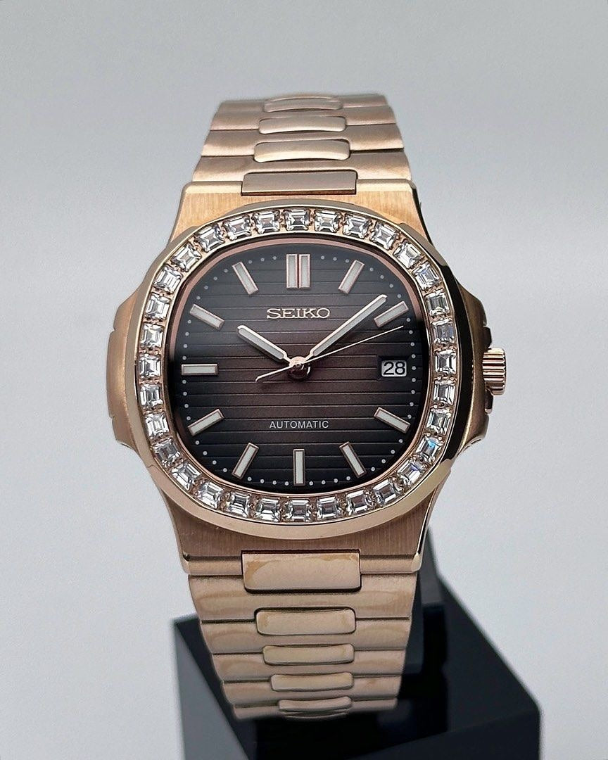 Nautilus Mod - ROSE GOLD - BROWN (DIAMOND)