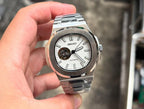 Nautilus Seiko Mod Snow White Open Heart Dial by Waqtic