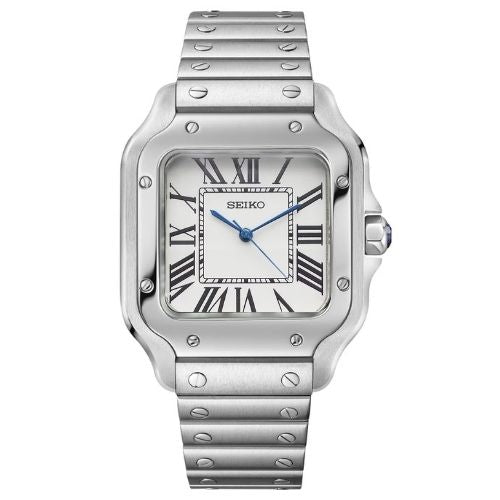 Santos Seiko Mod White Dial by Waqtic