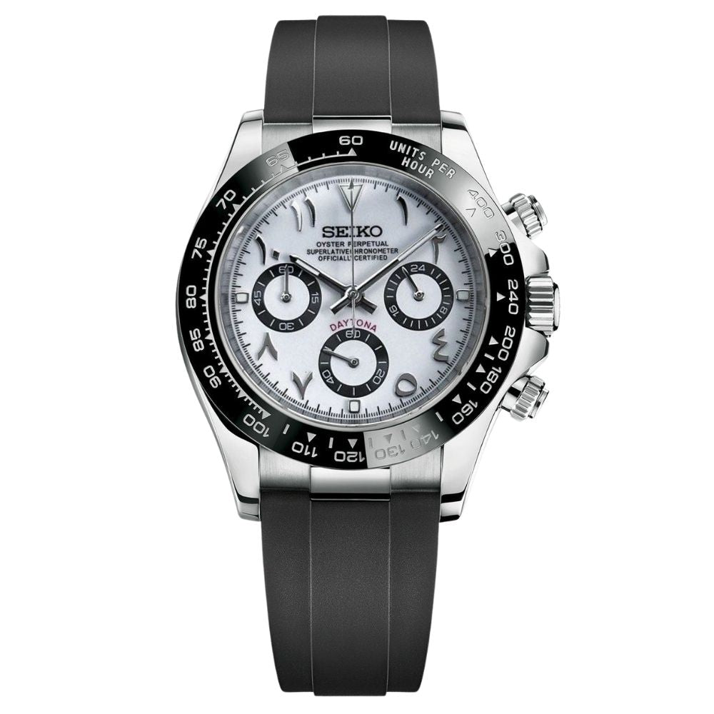 Daytona Mod - WHITE ARABIC RUBBER STRAP