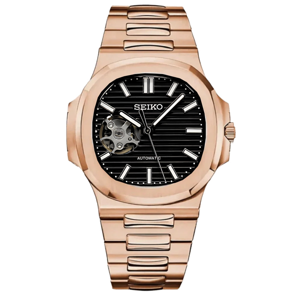 Nautilus Mod - ROSE GOLD - BLACK (OPEN HEART)