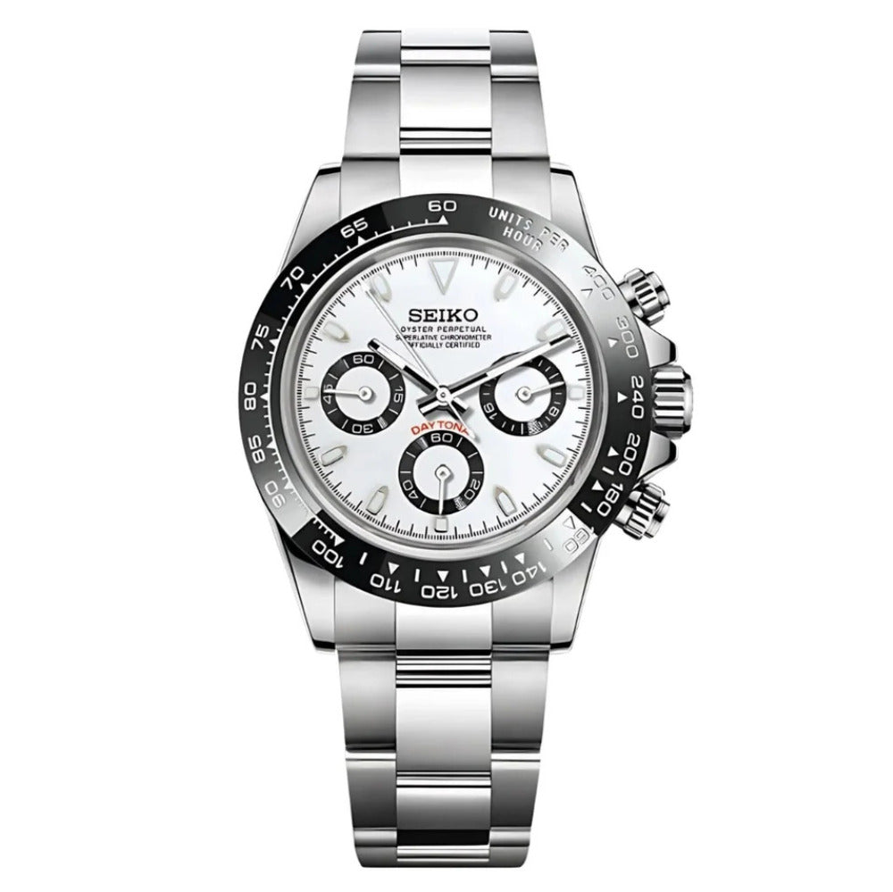 Daytona Seiko Mod Panda Dial - Chronograph Style by Waqtic