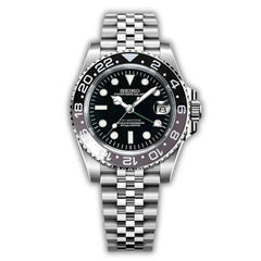 GMT Seiko Mod Bruce Wayne - Green and Black Bezel by Waqtic